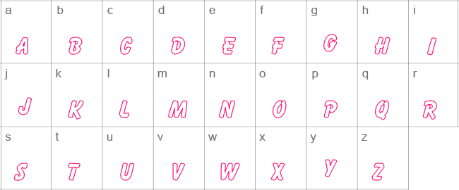 Cartoon Hollow Condensed Lower Case