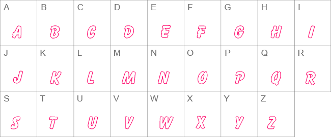 Cartoon Hollow Condensed Upper Case
