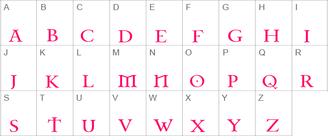 Celtic Garamond the 2nd Upper Case